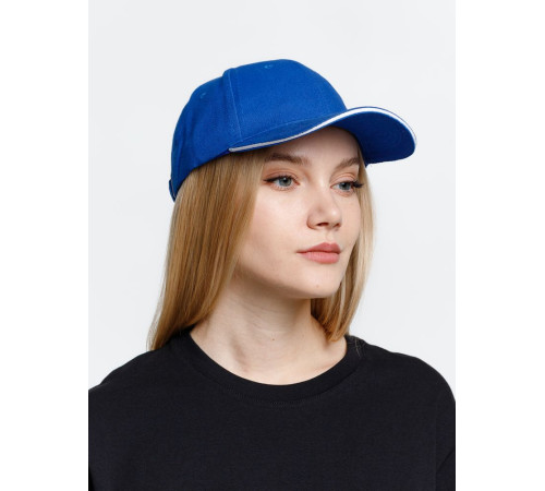 Бейсболка Buffalo, ярко-синяя с белым