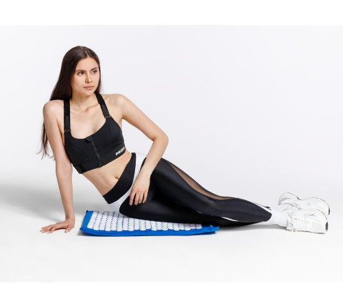 Массажный акупунктурный коврик с валиком Iglu, синий с белым