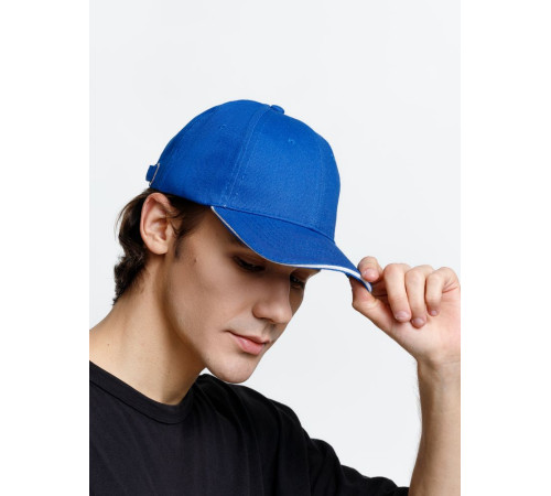 Бейсболка Buffalo, ярко-синяя с белым