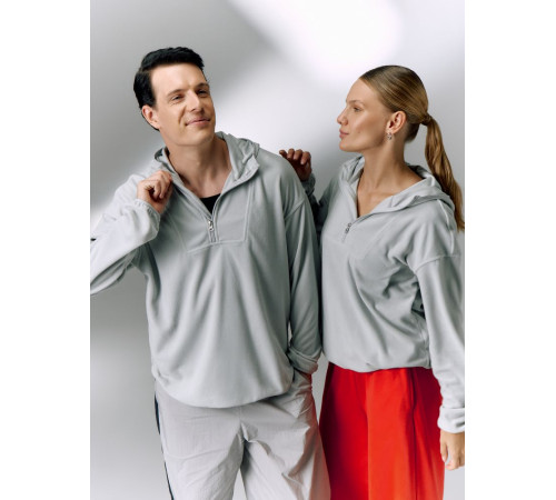 Анорак флисовый унисекс Fliska, светло-серый