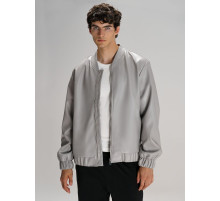 Бомбер из искусственной кожи Univer, серый