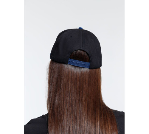 Бейсболка Foreside с прямым козырьком, черная с синим