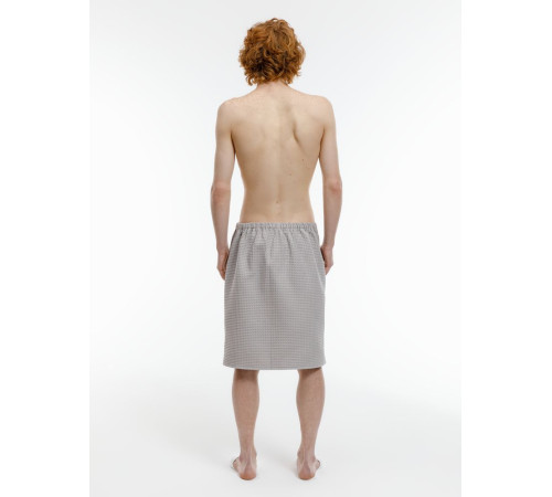 Килт вафельный мужской Onsen, светло-серый, единый размер