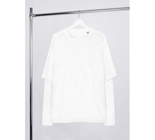 Футболка оверсайз с двойным рукавом Kosmos, молочно-белая