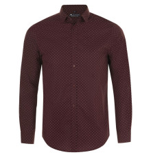 Рубашка мужская Becker Men, бордовая с белым