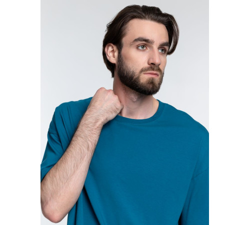 Футболка унисекс оверсайз Crosstown, бирюзовая (морская волна)