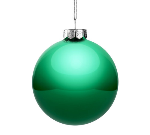 Елочный шар Finery Gloss, 10 см, глянцевый зеленый