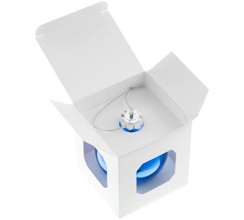 Елочный шар Finery Gloss, 8 см, глянцевый синий