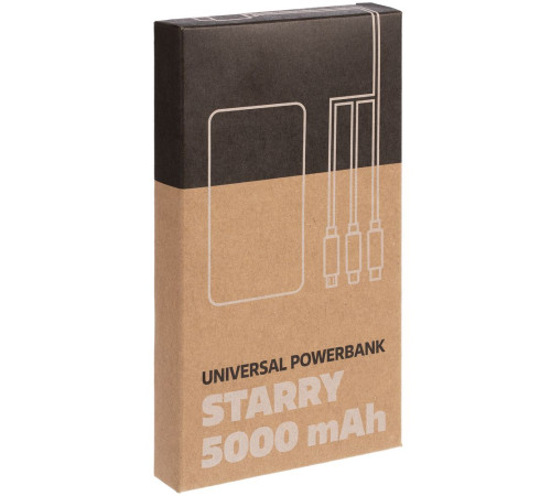 Аккумулятор Uniscend Starry с подсветкой, 5000 мАч, темно-серый