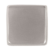 Квадратный шильдик на резинку Epoxi, матовый серебристый