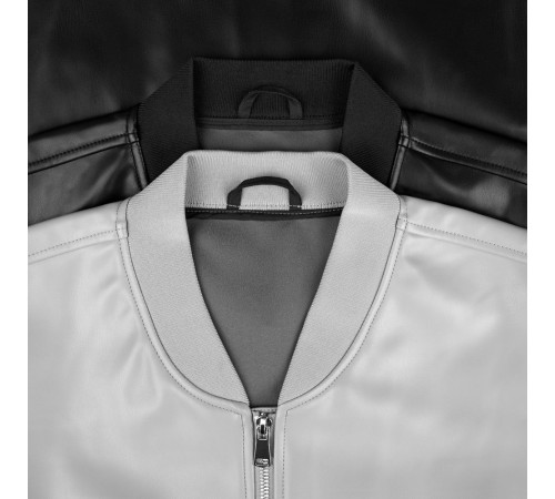 Бомбер из искусственной кожи Univer, серый