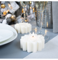 Свеча Snowflame 1, белая, 8 см