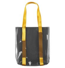 Шопер Clear Fest, прозрачный серый с желтыми ручками