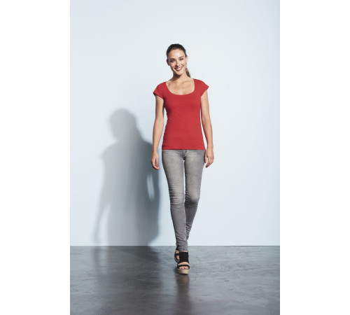 Футболка женская Melrose 150 с глубоким вырезом, красная