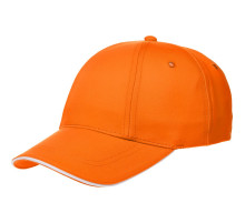 Бейсболка Canopy, оранжевая с белым кантом