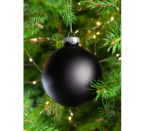 Елочный шар Finery Matt, 10 см, матовый черный