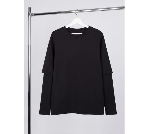 Футболка оверсайз с двойным рукавом Kosmos, черная