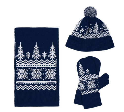 Шарф Elnik, синий с молочно-белым