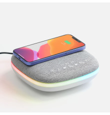 Bluetooth-колонка с беспроводной зарядкой и подсветкой Terrafonic, серая