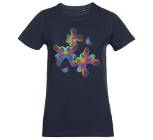 Футболка женская Butterflies, темно-синяя