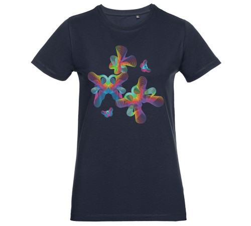 Футболка женская Butterflies, темно-синяя