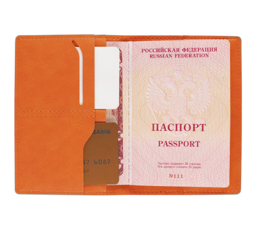 Обложка для паспорта Petrus, оранжевая