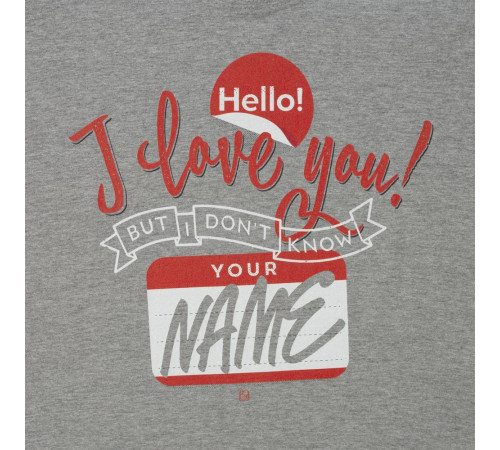 Футболка Hello! I Love You!, серый меланж