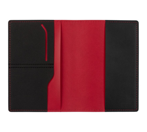 Обложка для паспорта Multimo, черная с красным