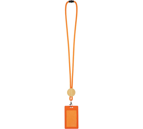 Шнурок для бейджа Tube Wood, оранжевый
