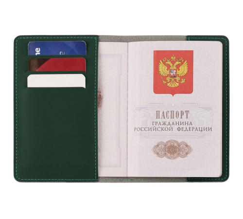 Обложка для паспорта Shall Simple, зеленый