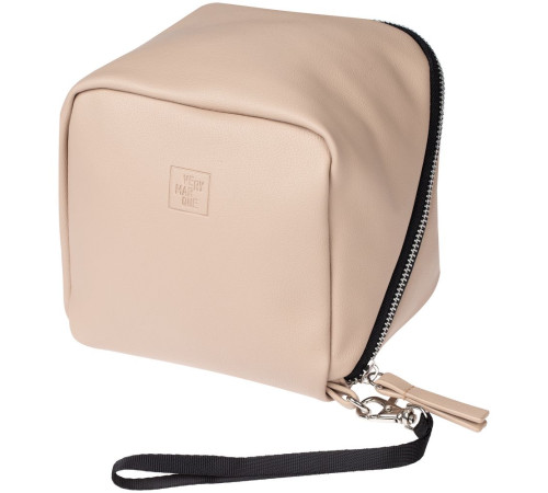 Дорожная косметичка Cubo, бежевая с логотипом
