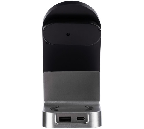 Зарядная станция с часами E-Store для смартфона, часов и наушников, черная