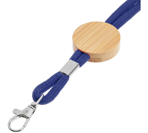Шнурок для бейджа Tube Wood, синий