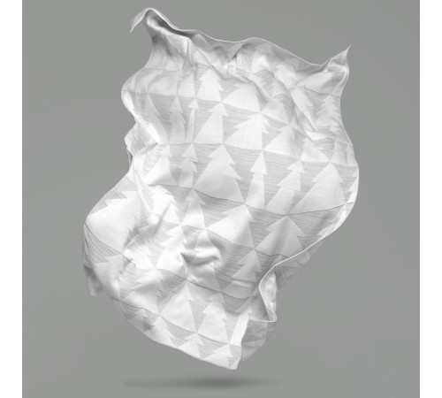 Плед «Танцующий лес», белый с серебром