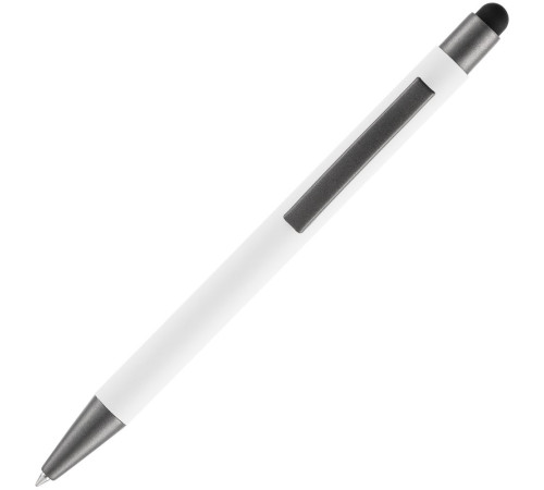 Ручка шариковая Atento Soft Touch со стилусом, белая