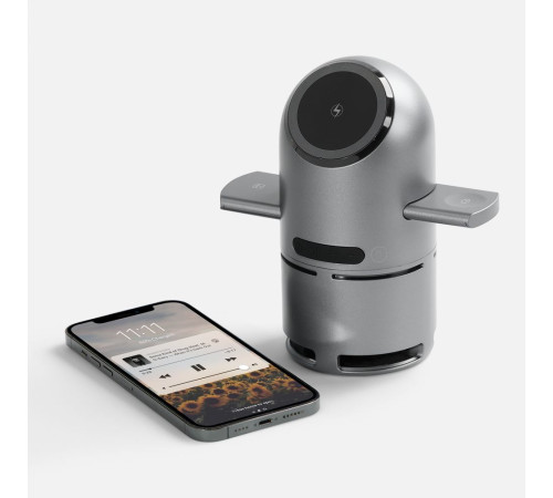 Bluetooth-колонка с беспроводной зарядкой Droid, серая