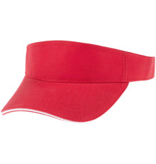 Козырек Active, красный с белым кантом