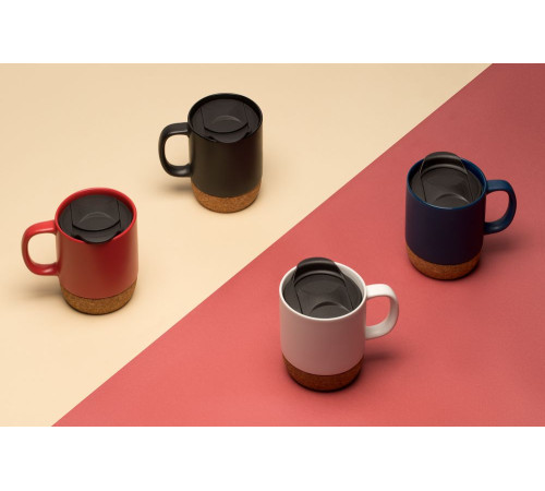 Кружка с пробковой подставкой Corky Walk, белая