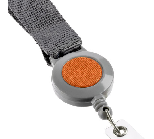 Чехол для карточки с лентой и ретрактором Devon, оранжевый