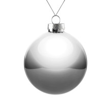 Елочный шар Finery Gloss, 10 см, глянцевый серебристый
