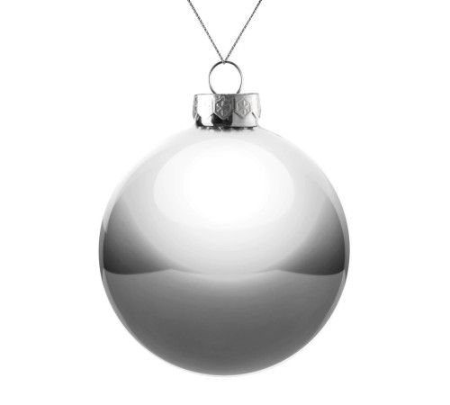 Елочный шар Finery Gloss, 10 см, глянцевый серебристый