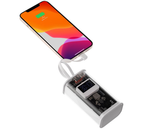 Аккумулятор с быстрой зарядкой Trellis Geek 10000 мАч, белый