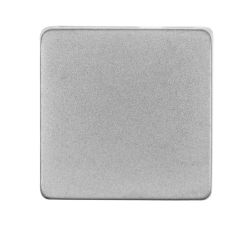 Квадратный шильдик на резинку Direct, матовый серебристый