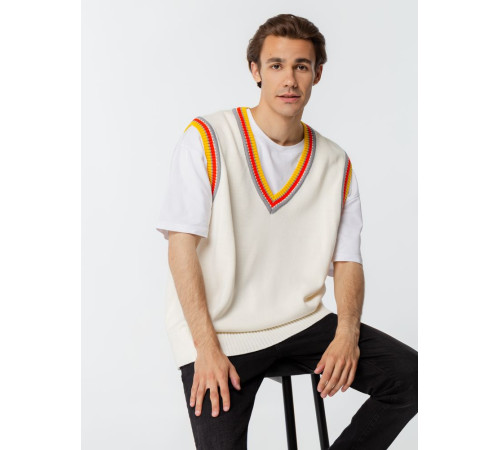 Жилет оверсайз унисекс Cornell в сумке, молочно-белый