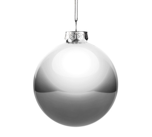 Елочный шар Finery Gloss, 10 см, глянцевый серебристый