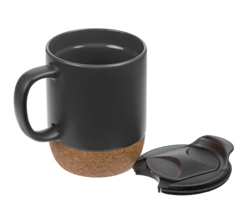 Кружка с пробковой подставкой Corky Walk, серая