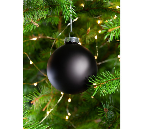 Елочный шар Finery Matt, 8 см, матовый черный