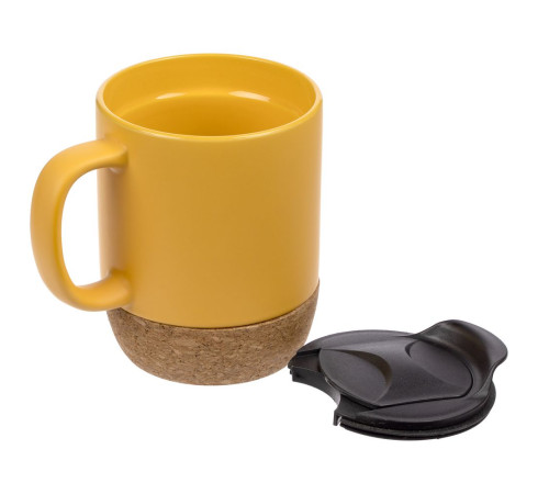 Кружка с пробковой подставкой Corky Walk, желтая