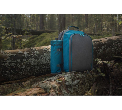 Набор для пикника Fridag на 2 персоны, темно-синий с серым