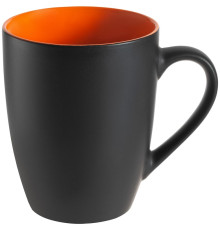 Кружка Bright Tulip, матовая, черная с оранжевым